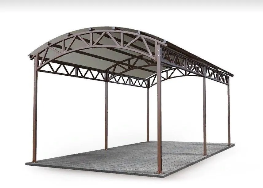 Арочный навес с поликарбонатом в Подмосковье - современный дизайн