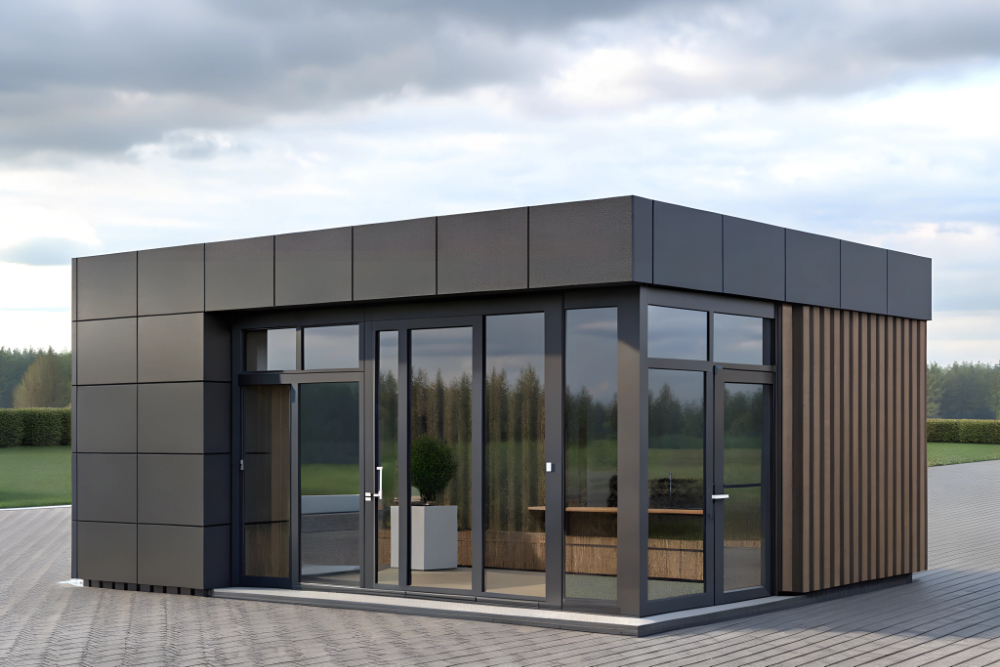 Офисный павильон - модульный офис для компании из сэндвич-панелей